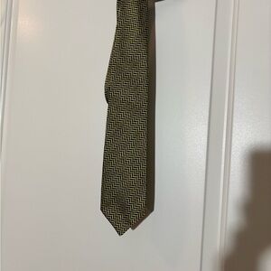 Christian Dior Black Chevron Silk Tie